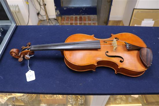 A David Dix viola, labelled and dated 1979, with two bows, cases